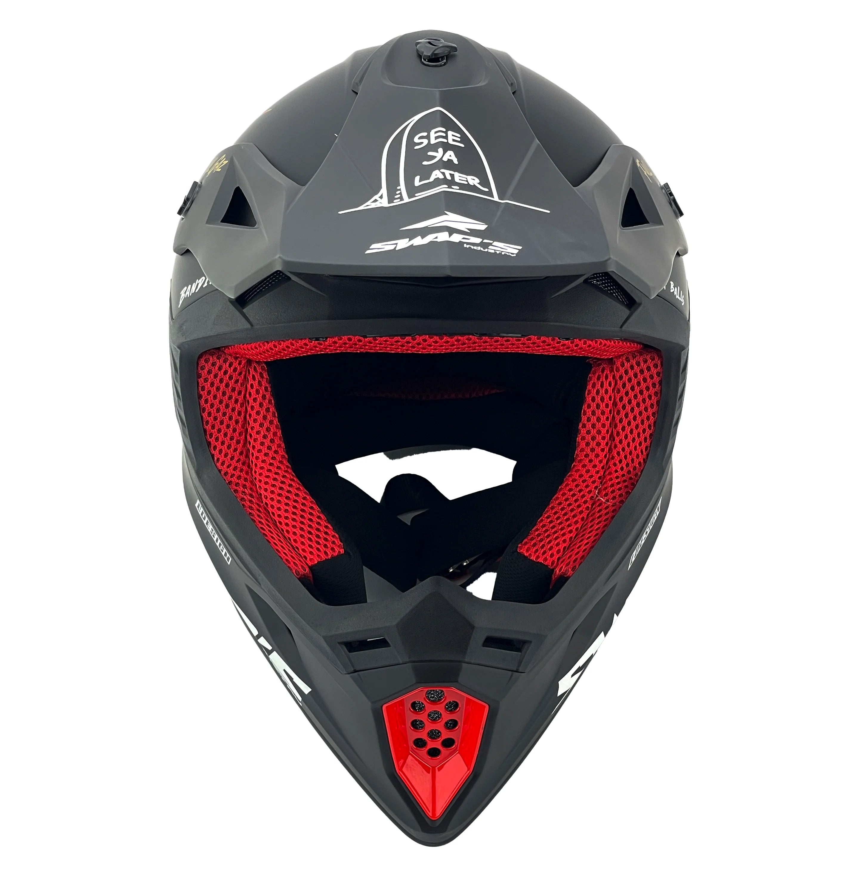 MOTOCROSS HELMET SWAPS S818 - MATT BLACK GOLD FULL GAZ - SIZE XS 53cm - 54cm