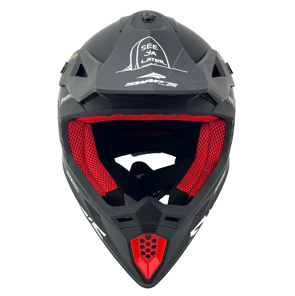 MOTOCROSS HELMET SWAPS S818 - MATT BLACK GOLD FULL GAZ - SIZE M 57cm - 58cm