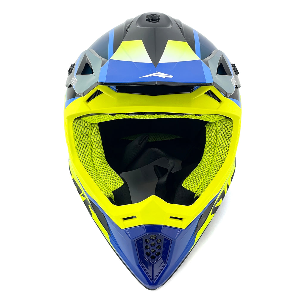 MOTOCROSS HELMET SWAPS S818 - SHINY FLUO YELLOW - SIZE S 55cm - 56cm