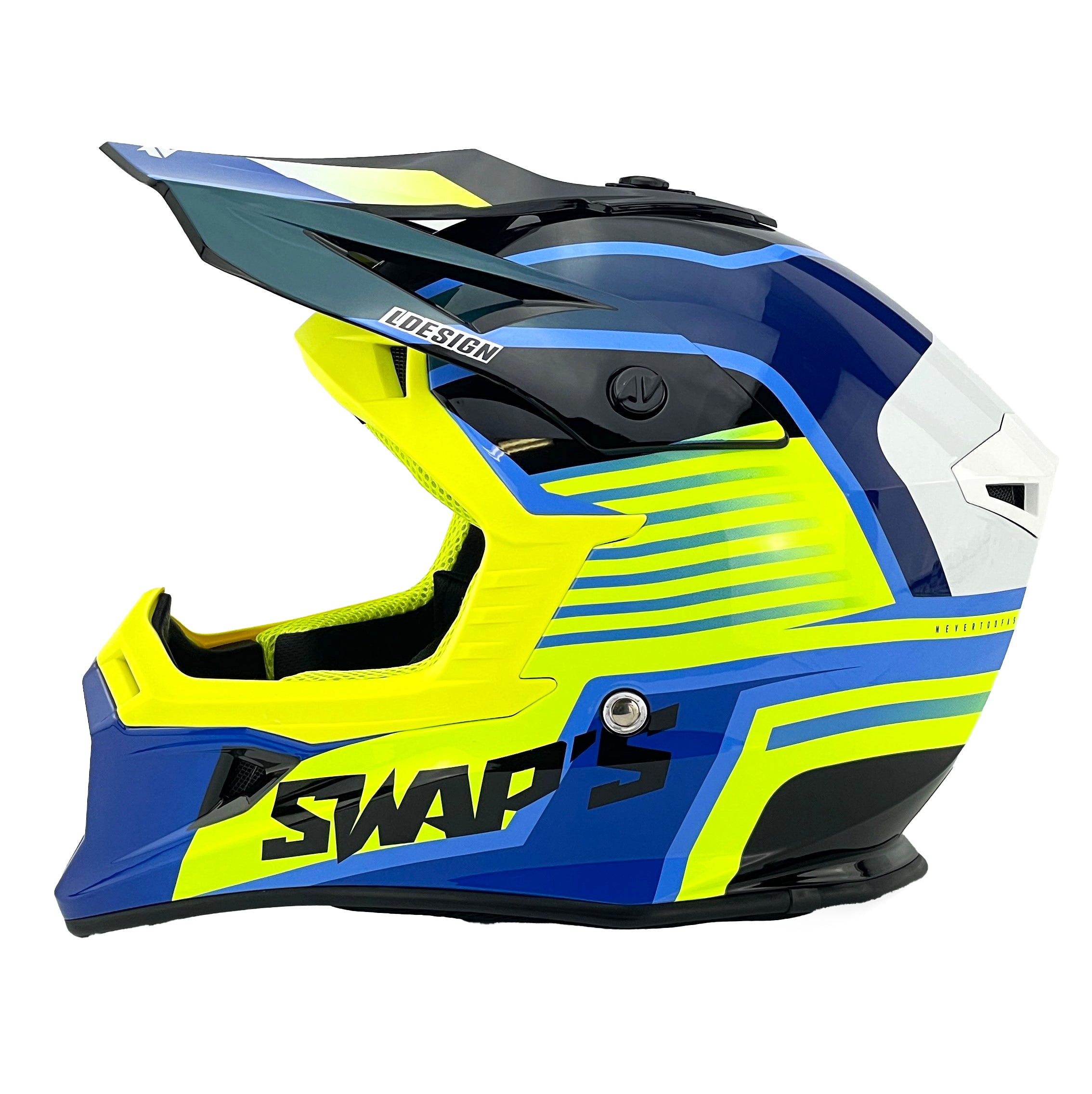 MOTOCROSS HELMET SWAPS S818 - SHINY FLUO YELLOW - SIZE L 59cm - 60cm