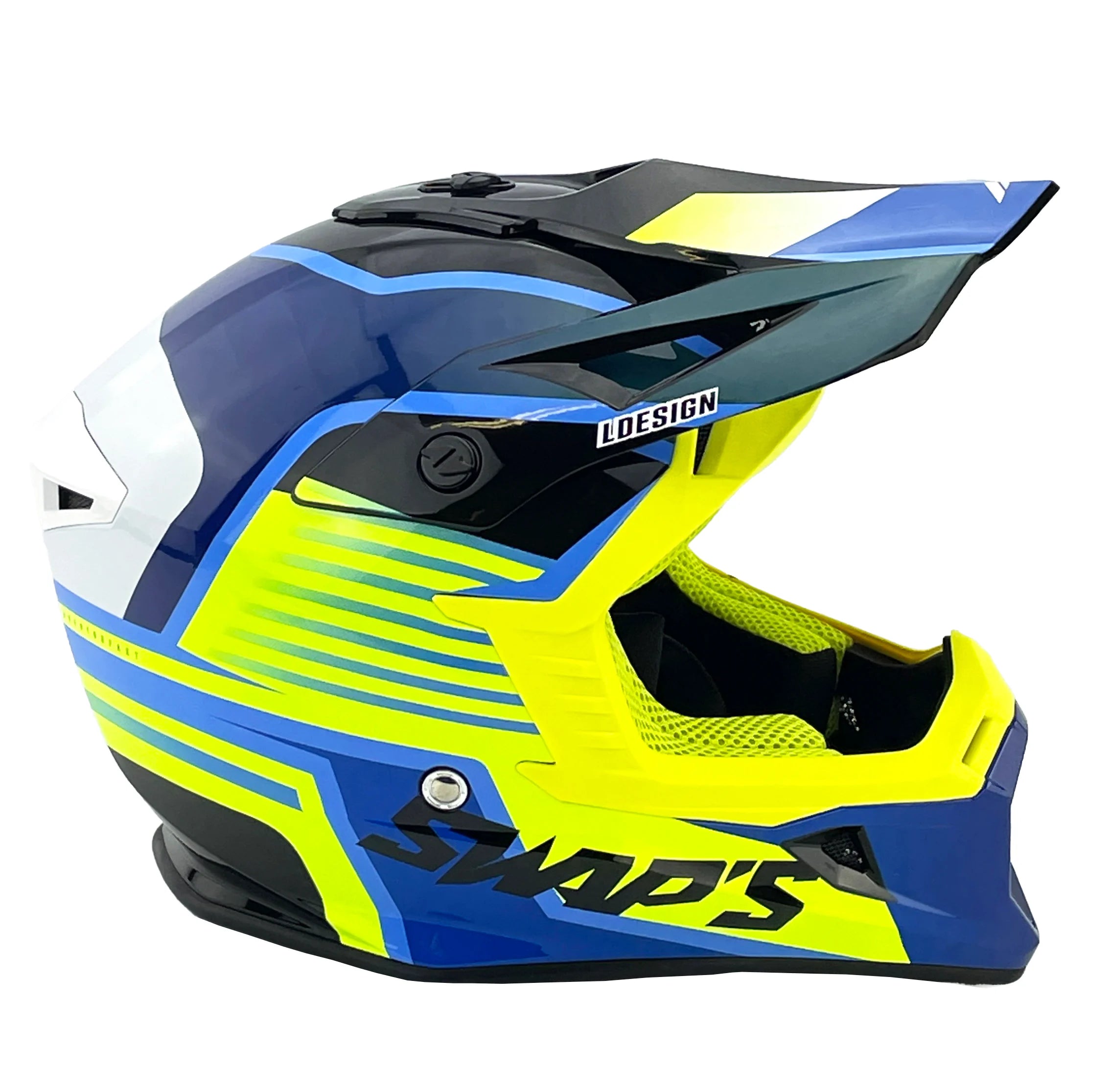 MOTOCROSS HELMET SWAPS S818 - SHINY FLUO YELLOW - SIZE XS 53cm - 54cm