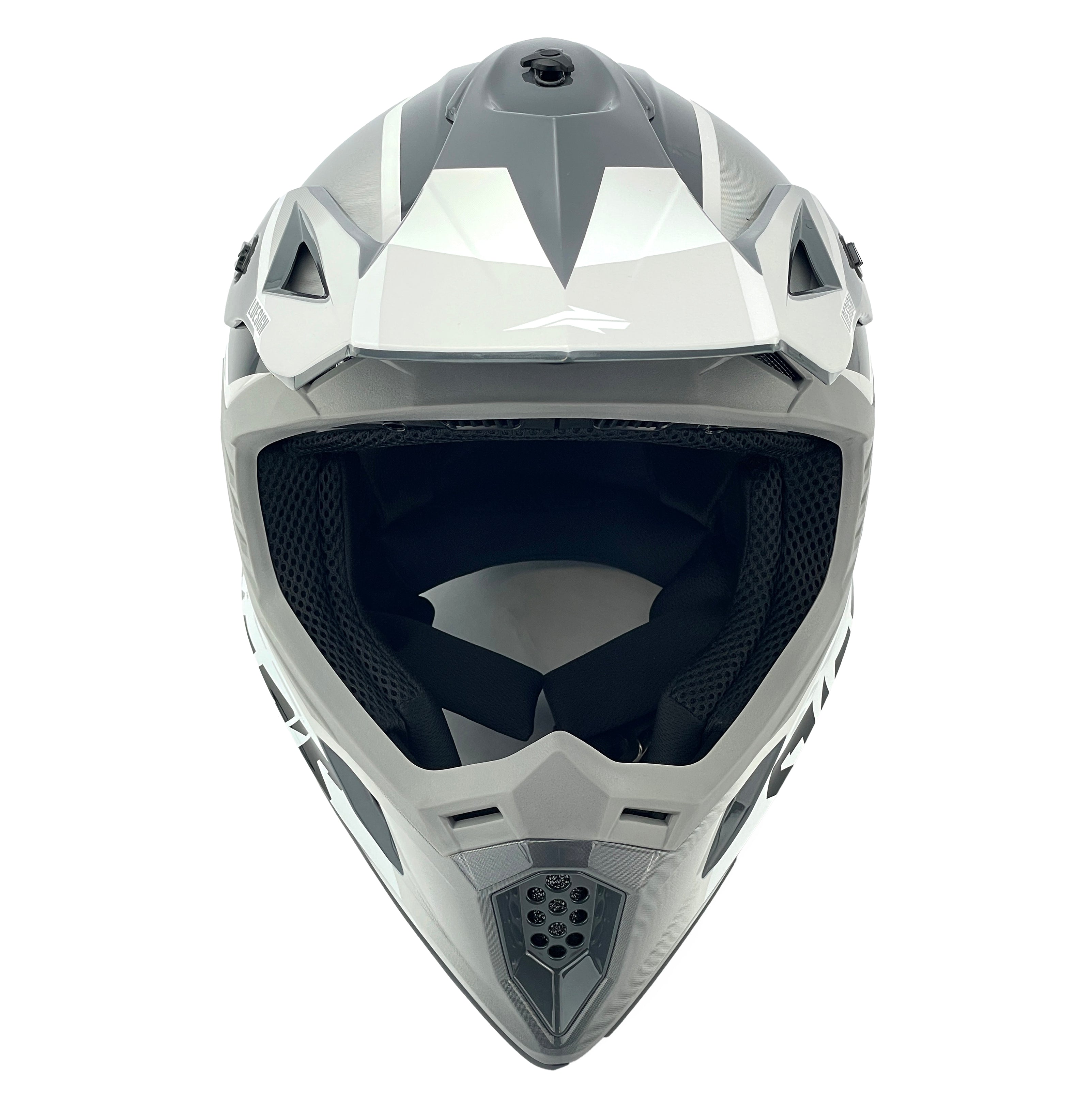 MOTOCROSS HELMET SWAPS S818 - SHINY GREY WHITE - SIZE L 59cm - 60cm