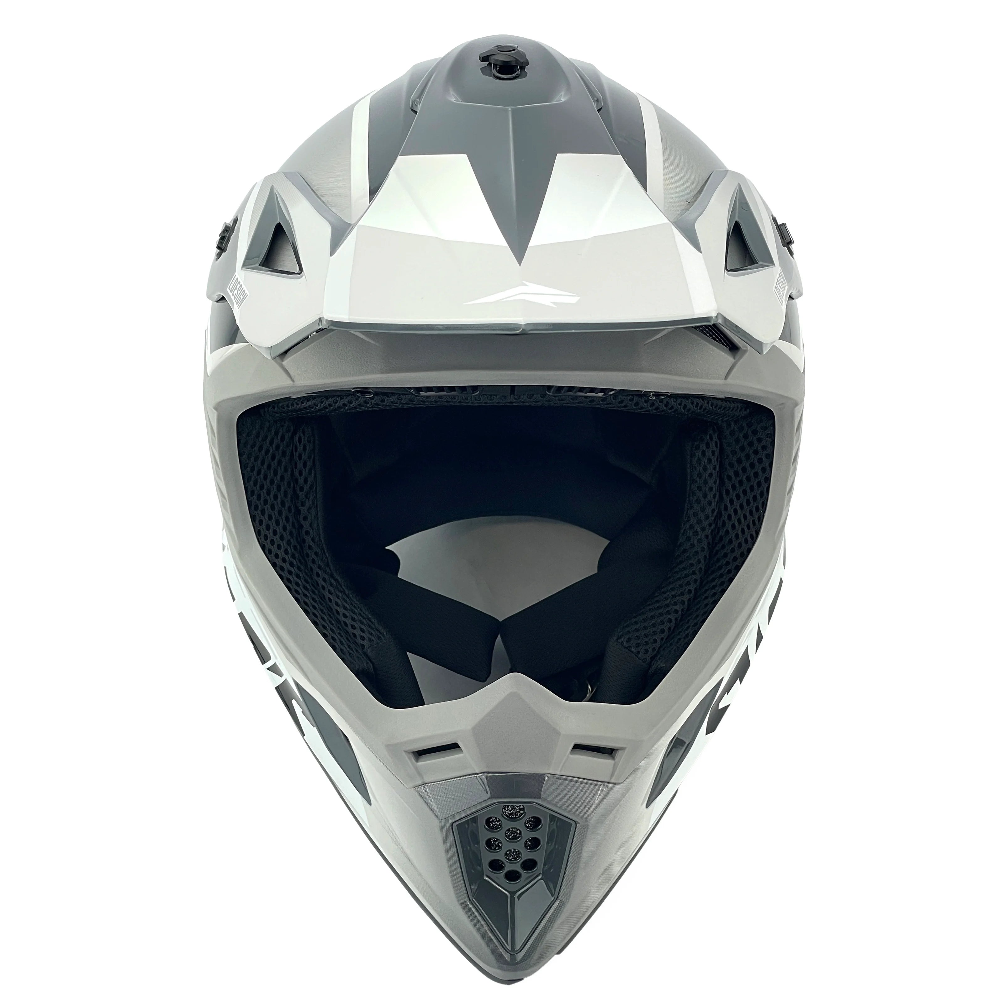 MOTOCROSS HELMET SWAPS S818 - SHINY GREY WHITE - SIZE XL 61cm - 62cm