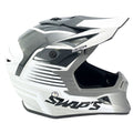 MOTOCROSS HELMET SWAPS S818 - SHINY GREY WHITE - SIZE S 55cm - 56cm