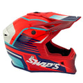 MOTOCROSS HELMET SWAPS S818 - SHINY RED BLUE WHITE - SIZE M 57cm - 58cm