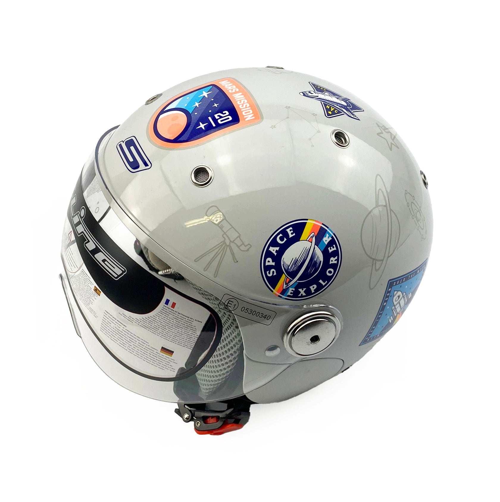 KIDS HELMET Large 51-52cm - SPUTNIK S775 Silver, S-Line JJS2G1003