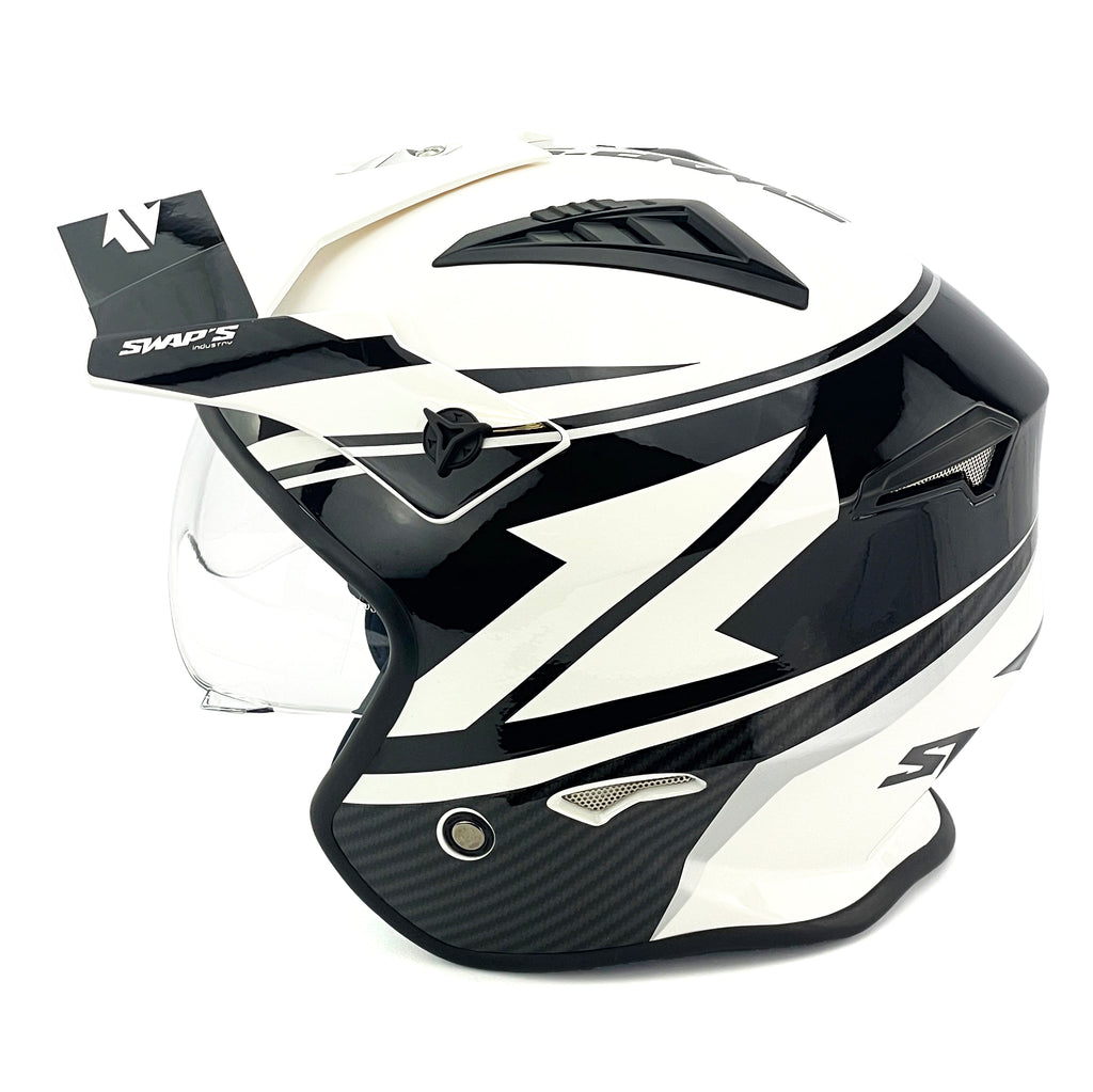 HELMET JET - XS 54cm White/Black, SWAPS S769, JTR2G1101