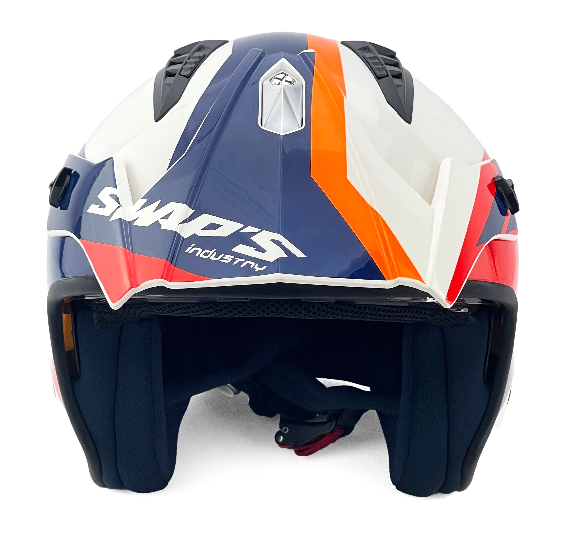 HELMET JET - Small 56cm White/Red/Blue, SWAPS S769, JTR2G1502