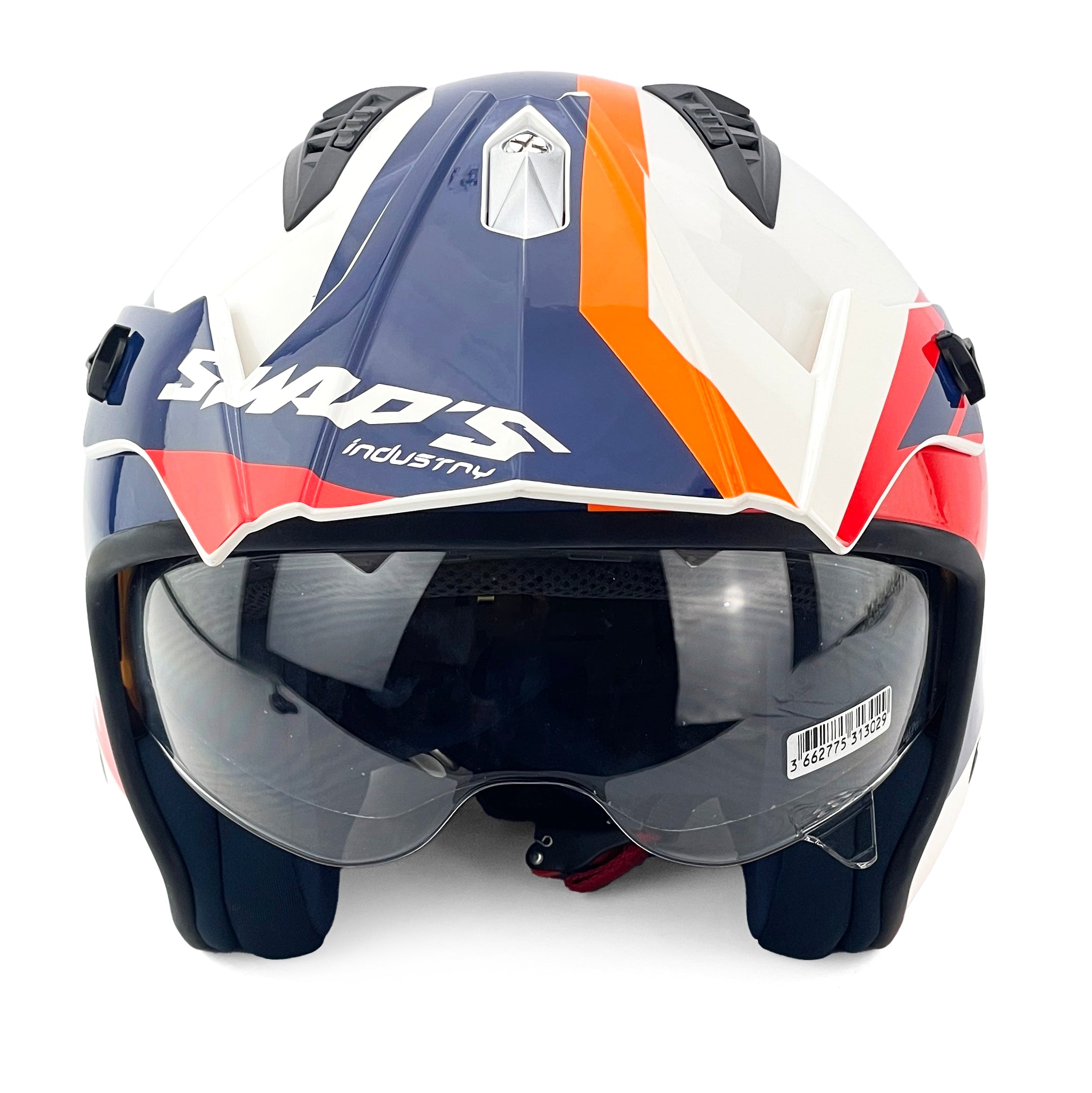 HELMET JET - Small 56cm White/Red/Blue, SWAPS S769, JTR2G1502