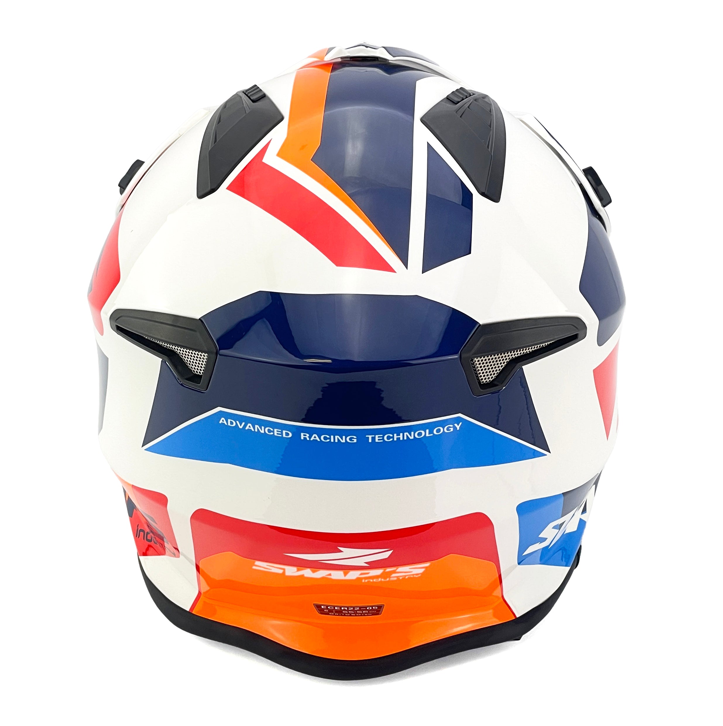 HELMET JET - Small 56cm White/Red/Blue, SWAPS S769, JTR2G1502