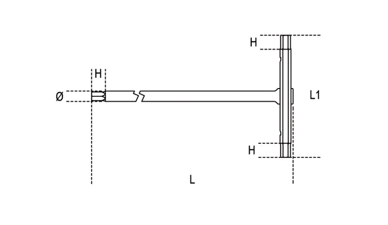 T-Handle Wrench with Three Male Ends for Torx Head Screws T10 - Beta Tools 951TX 10