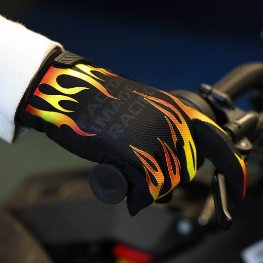 FIR ADULT MX GLOVES - L - FLAME DESIGN