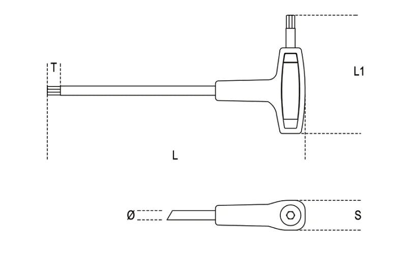 Offset Hexagon Key Wrench with High Torque Handle 7mm - Beta Tools 96T 7