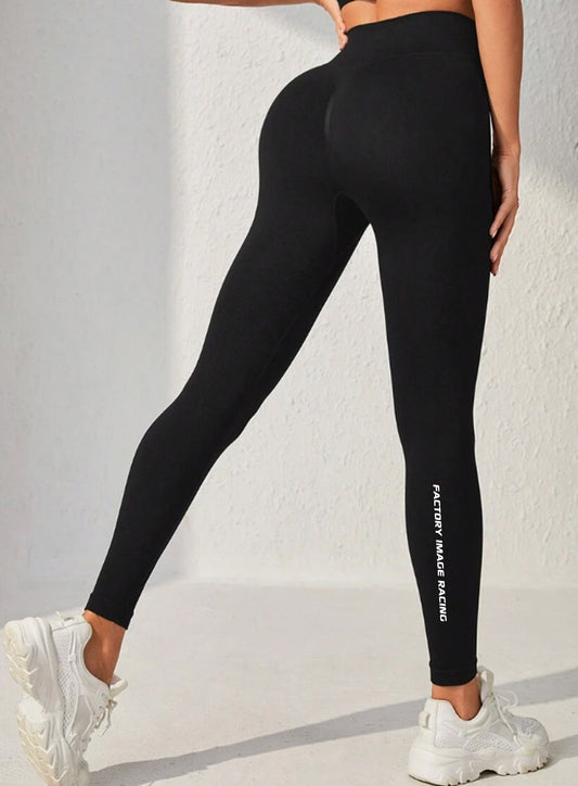 FIR WOMENS SPORTS LEGGINGS - BLACK - L