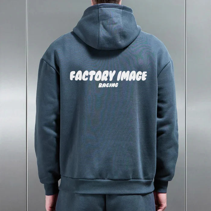 BUBBLE TEXT BLUE UNISEX HOODIE - XL