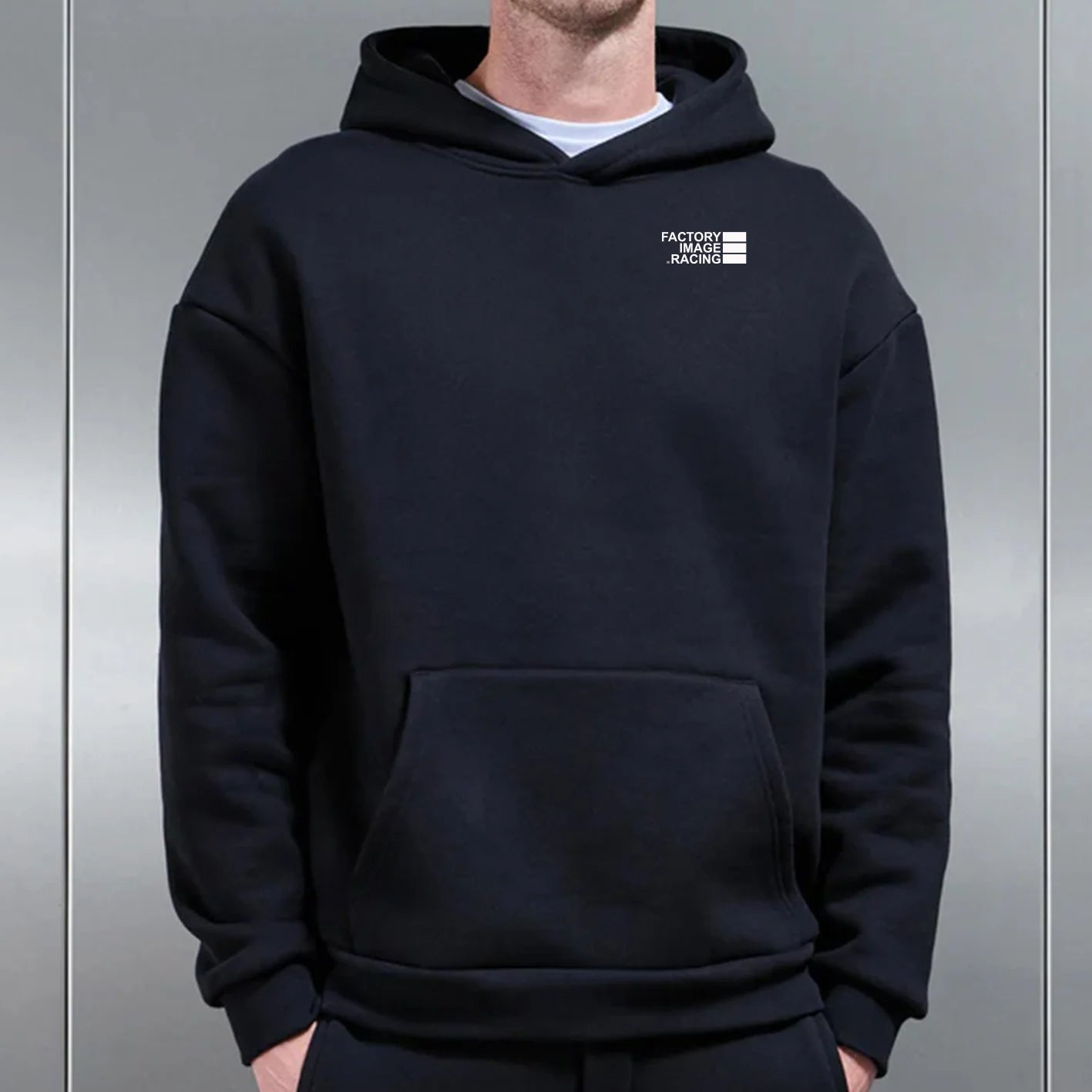 MINIMAL BLACK UNISEX HOODIE - S