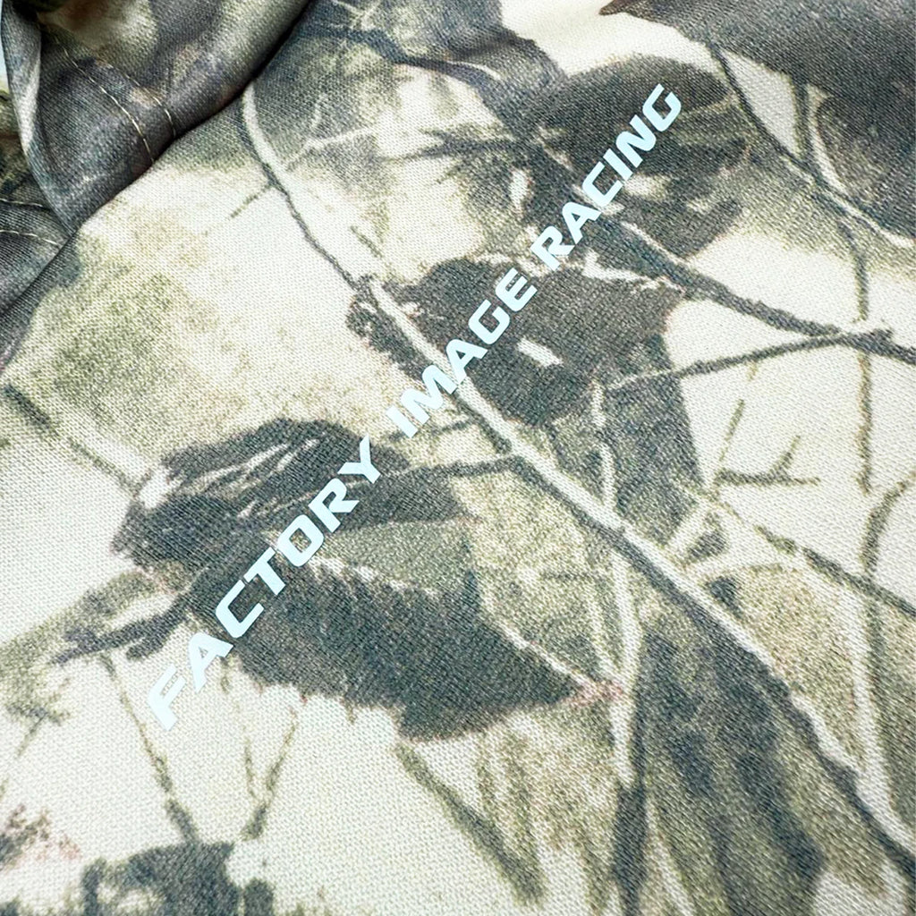 CAMO WITH WHITE TEXT UNISEX HOODIE - S