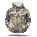 CAMO WITH WHITE TEXT UNISEX HOODIE - L