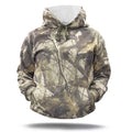 CAMO WITH WHITE TEXT UNISEX HOODIE - M