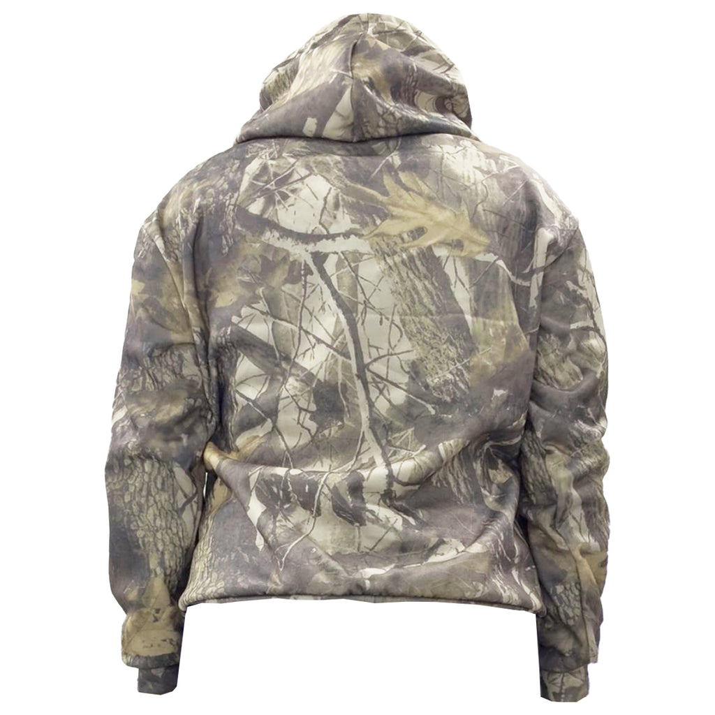 CAMO WITH WHITE TEXT UNISEX HOODIE - L
