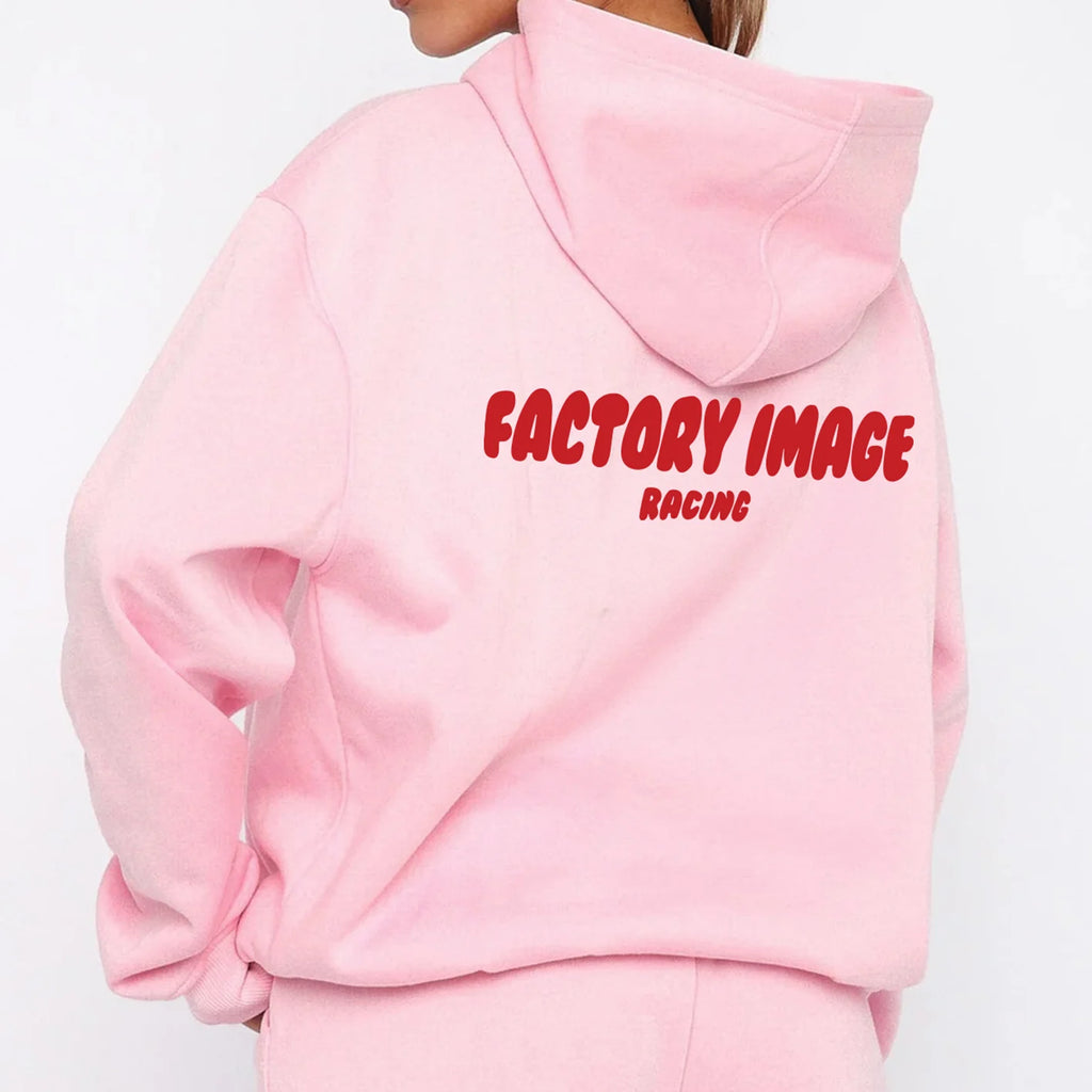 BUBBLE TEXT PINK UNISEX HOODIE - S