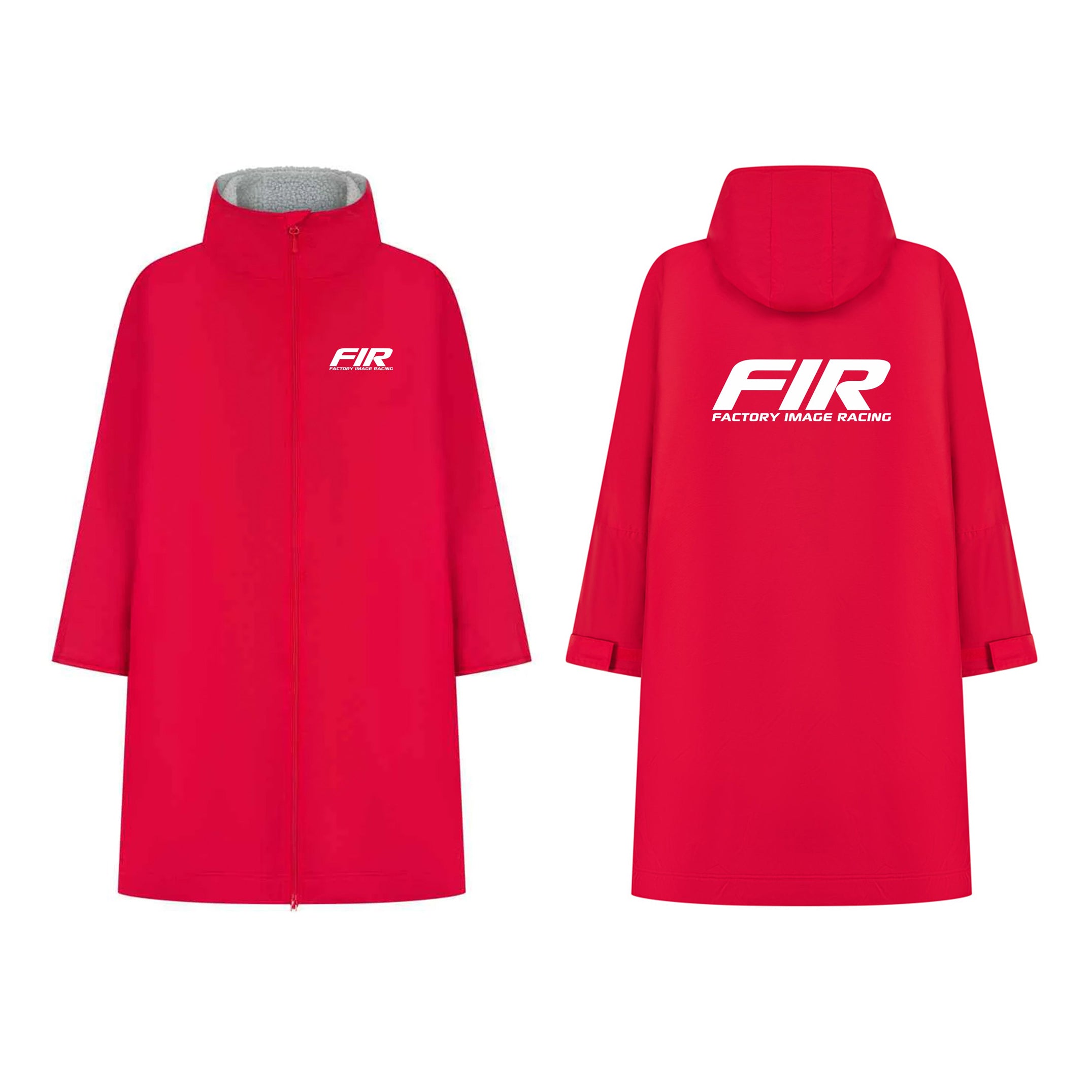 CHANGING DRY ROBE - FIR TEXT - RED - KIDS 5/8