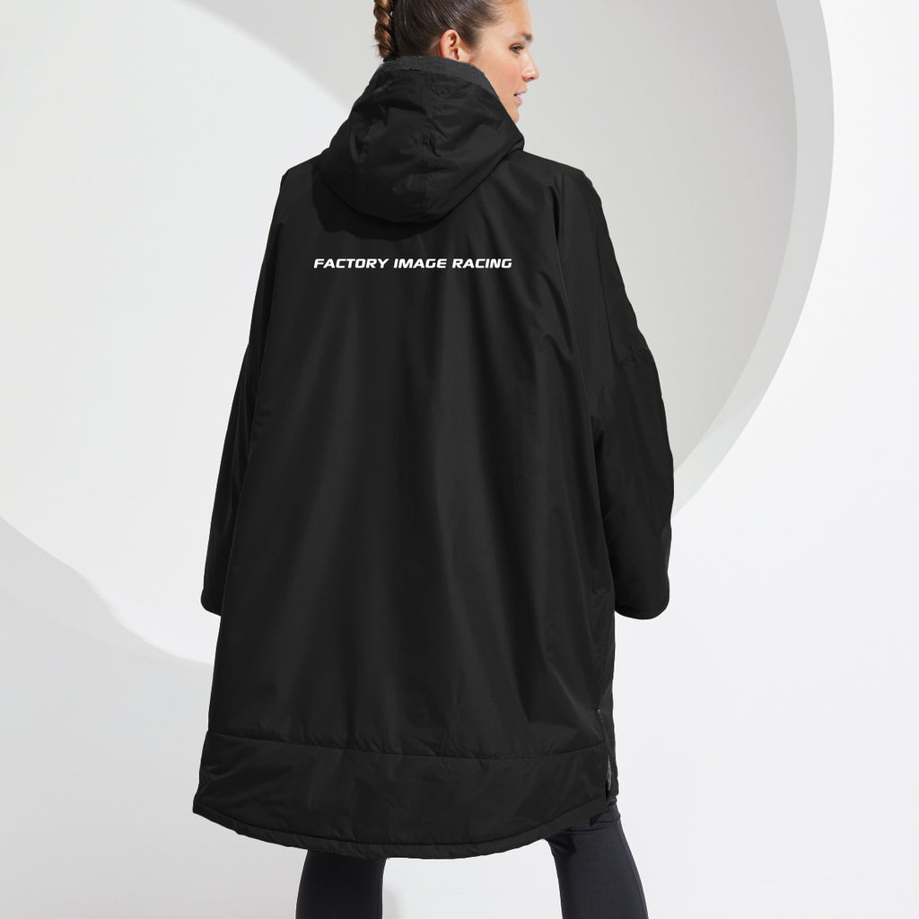 CHANGING DRY ROBE - FIR TEXT - BLACK - ADULT L/XL