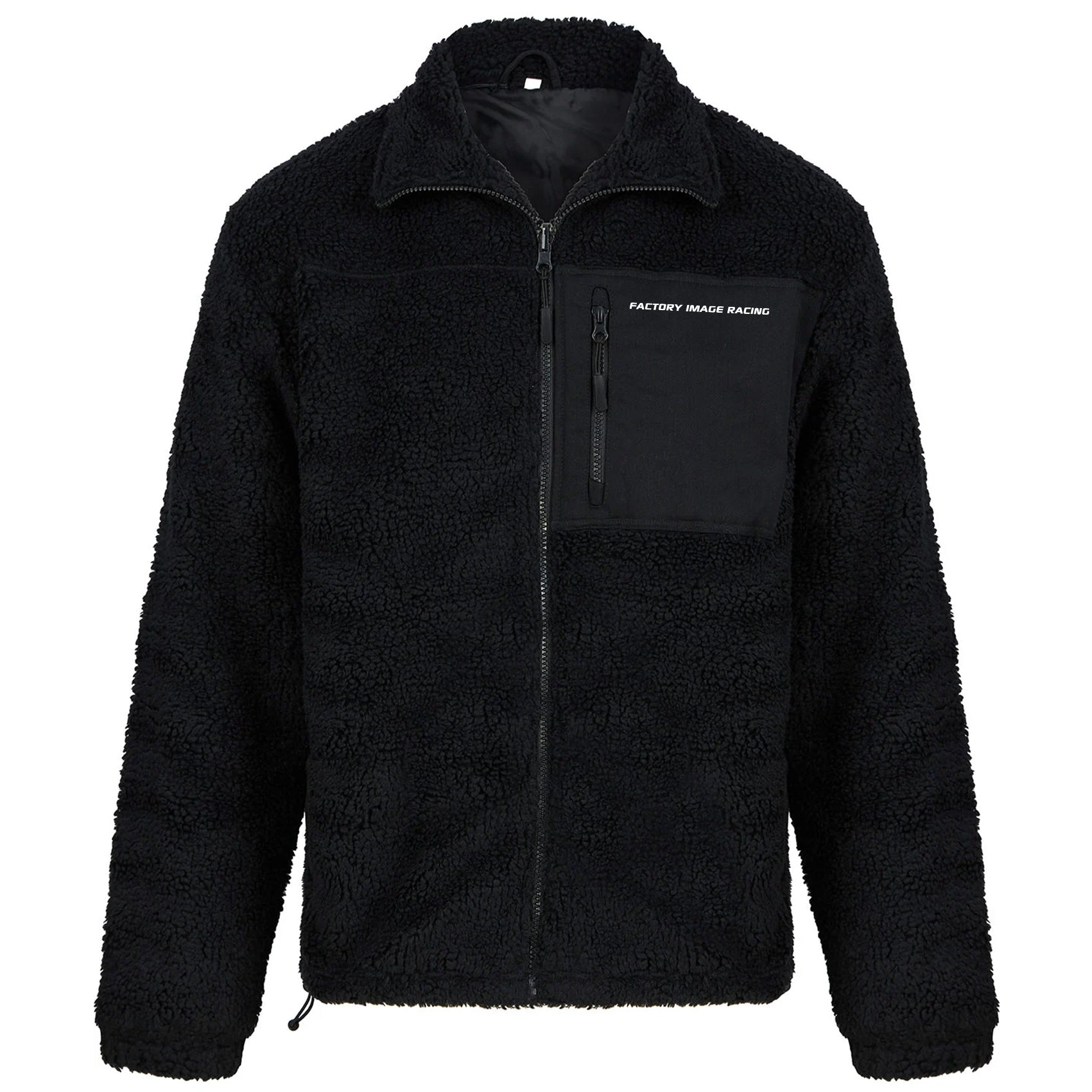 SHERPA FLEECE JACKET BLACK LARGE FLEECE LINED, FRONT POCKET