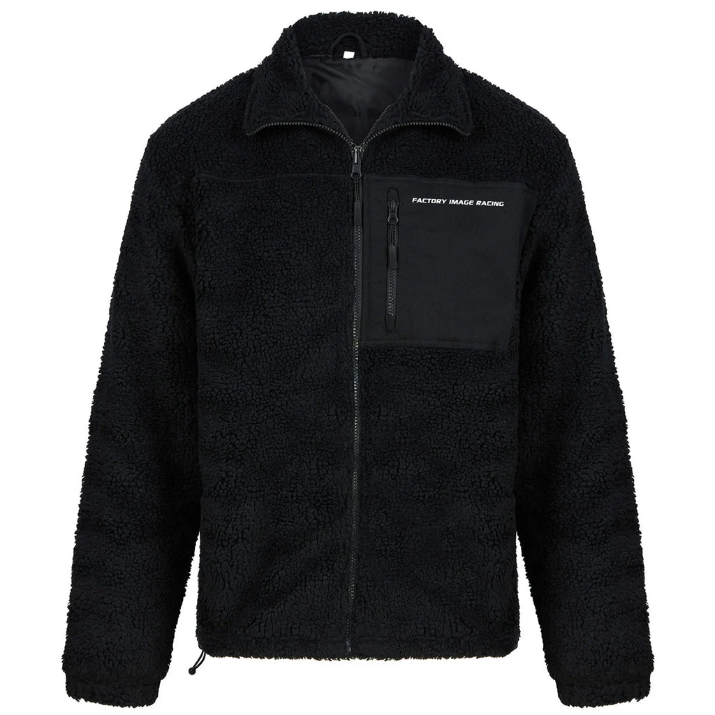 SHERPA FLEECE JACKET BLACK EXTRA LARGE FLEECE LINED, FRONT POCKET