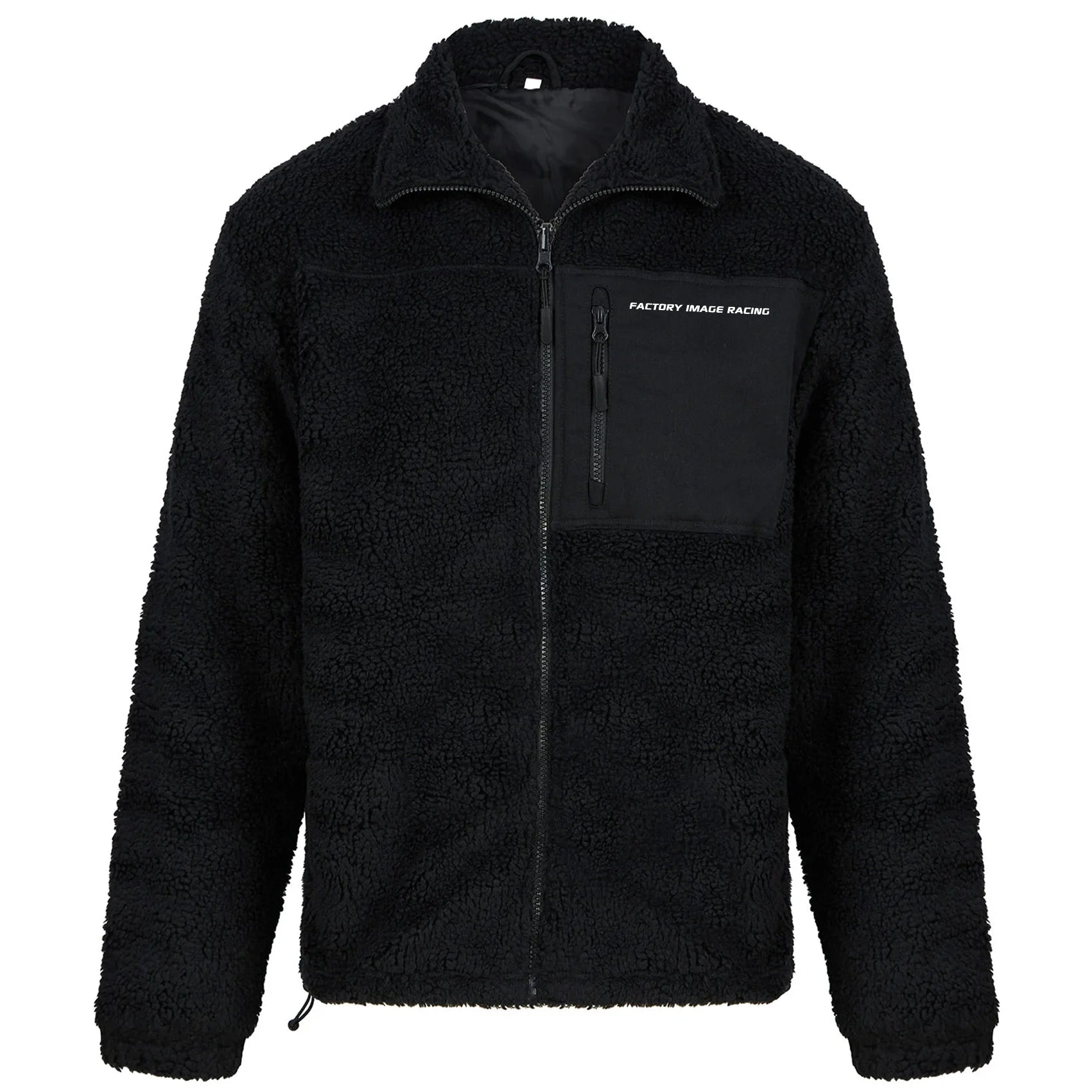 SHERPA FLEECE JACKET BLACK SMALL, FLEECE LINED, FRONT POCKET