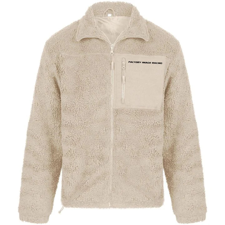 SHERPA FLEECE JACKET CREAM EXTRA LARGE, FLEECE LINED, FRONT POCKET