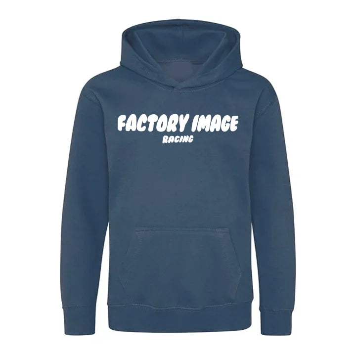 BUBBLE TEXT BLUE KIDS HOODIE - SIZE - 1/2