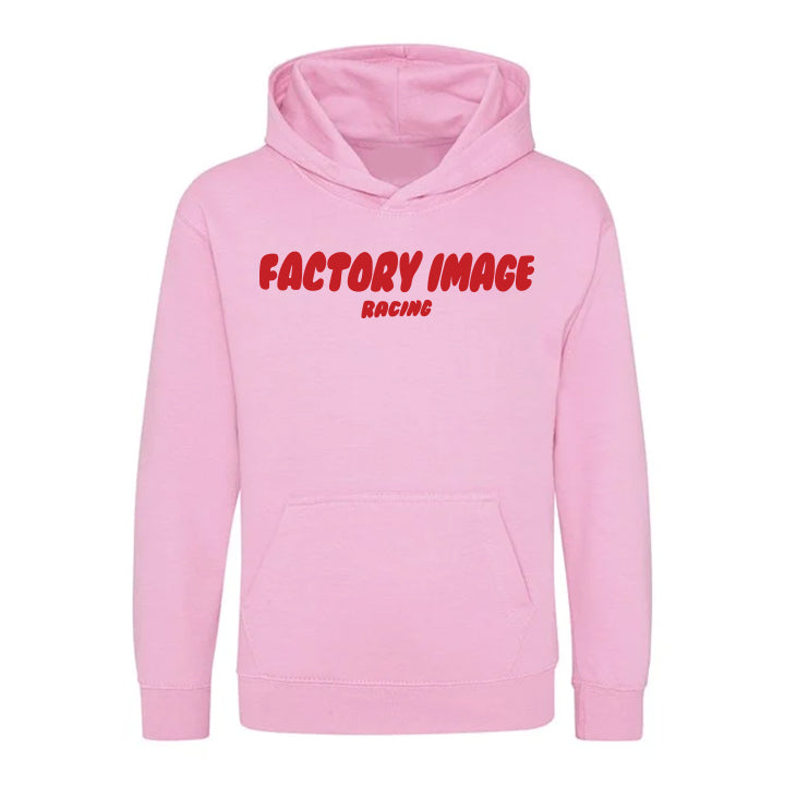 BUBBLE TEXT PINK KIDS HOODIE - SIZE - 1/2