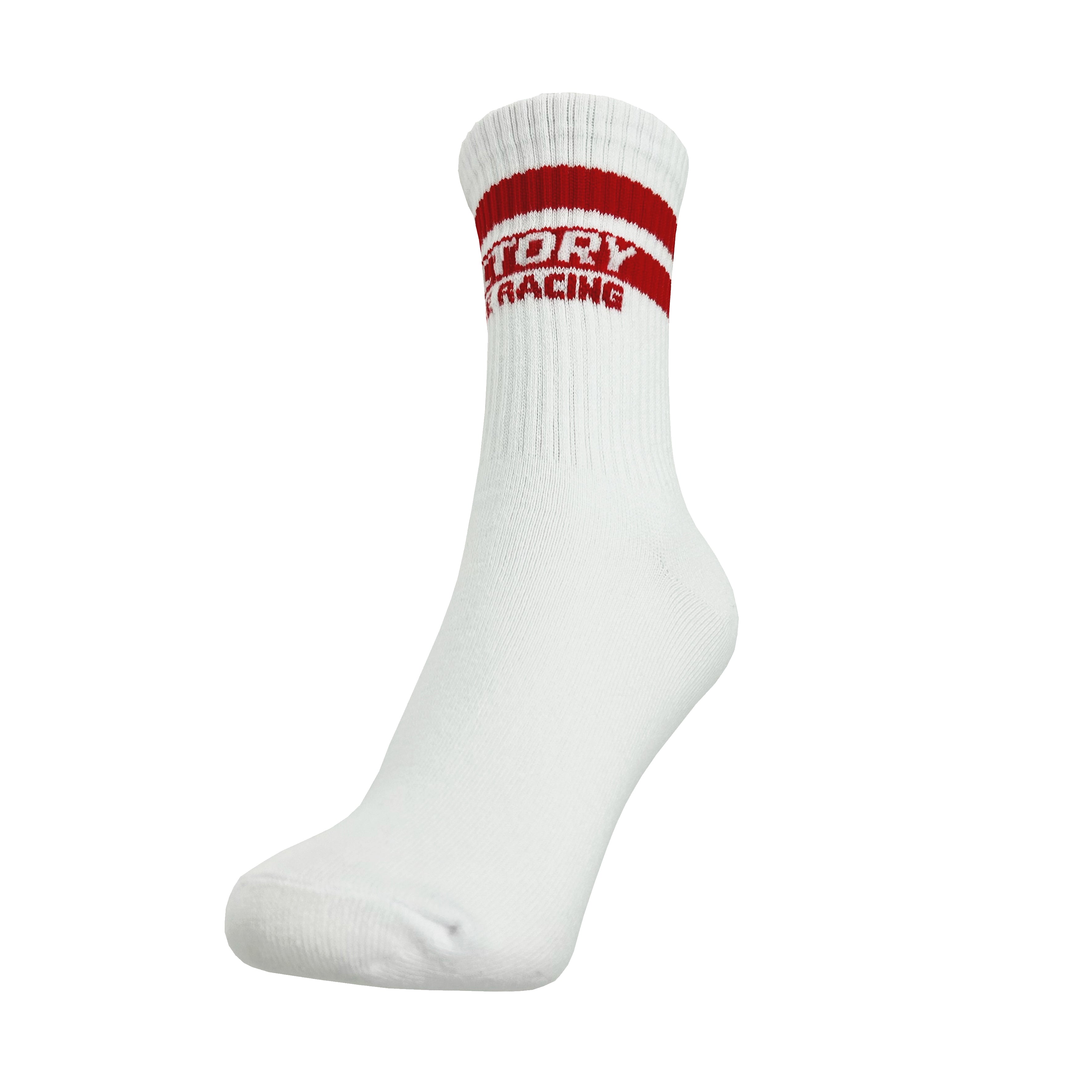 UNISEX SOCKS WHITE WITH RED FIR DESIGN SIZE L (UK 7-11)