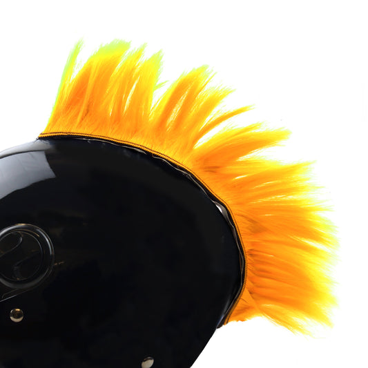 HELMET DECORATION MOHAWK YELLOW, ADHESIVE LOOSE HAIR BLADE DESIGN