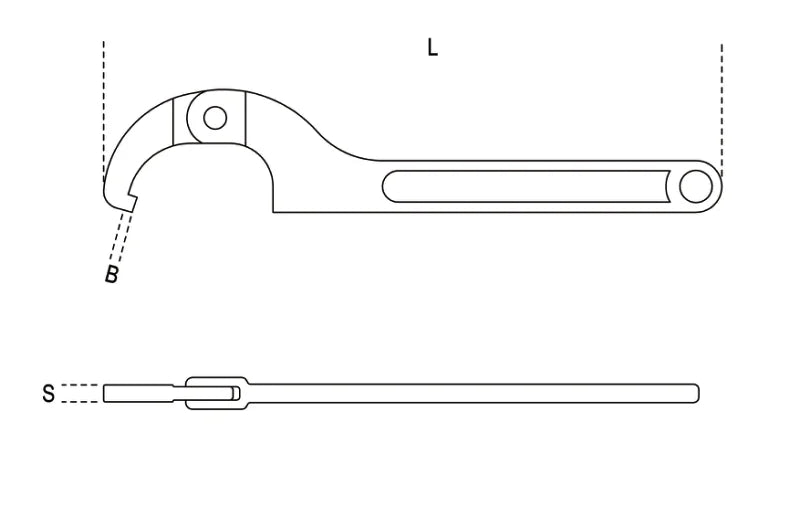 Hook Wrench with Square Noses for Ring Nuts 80mm-120mm - Beta Tools 99SQ 80-120