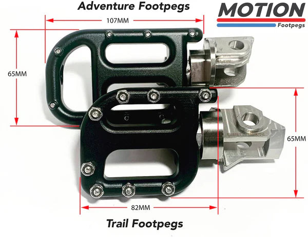 MOTION FACTORY FLEX-MOUNT FOOTPEGS - TRAIL ADVENTURE KTM HUSQVARNA GASGAS BETA SHERCO YAMAHA BMW KOVE GPX