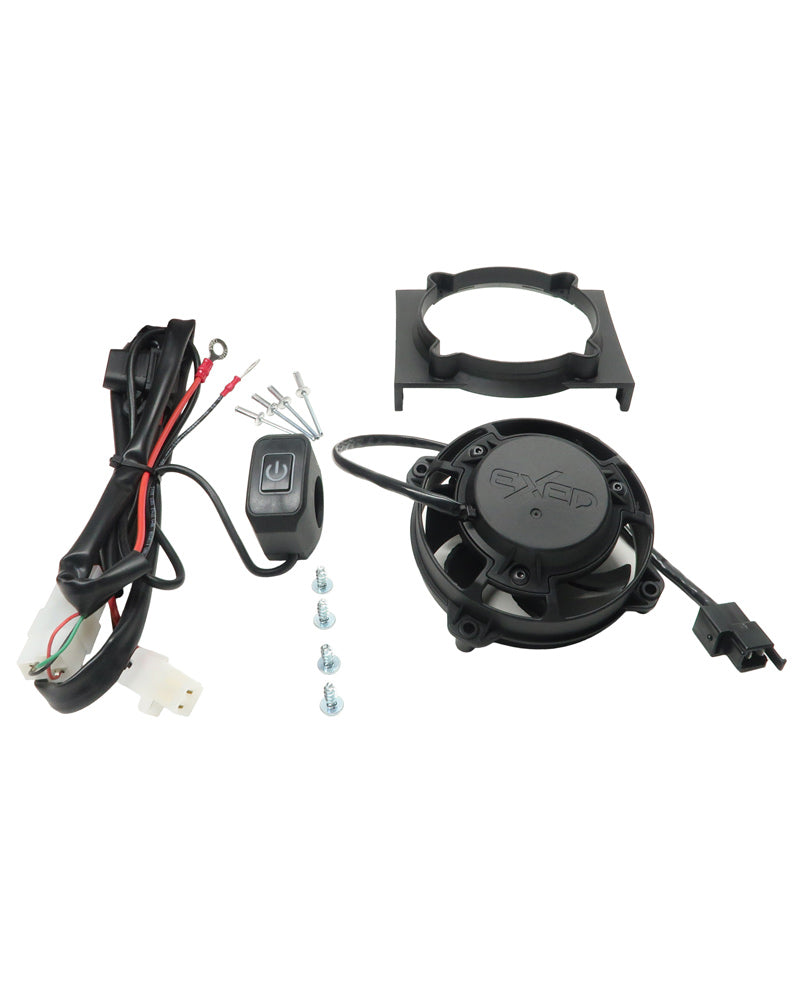 Exed Parts™ – Kit with Exed Radiator Fan and Mounting Bracket for BETA RR, with Led ON/OFF Switch, Models from 2020 to 2023