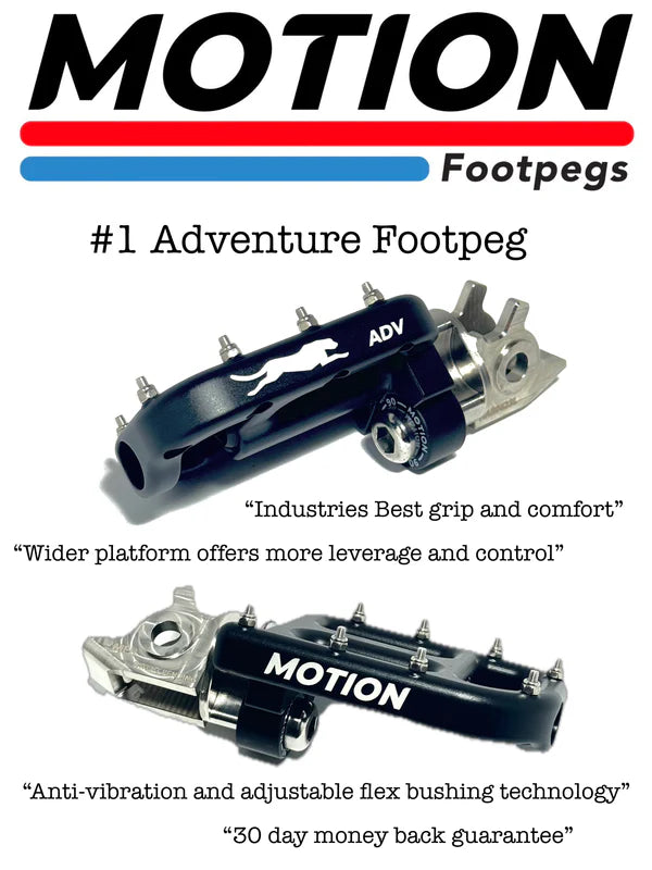 MOTION FACTORY FLEX-MOUNT FOOTPEGS - TRAIL ADVENTURE KTM HUKSQVARNA GASGAS BETA SHERCO YAMAHA BMW KOVE GPX