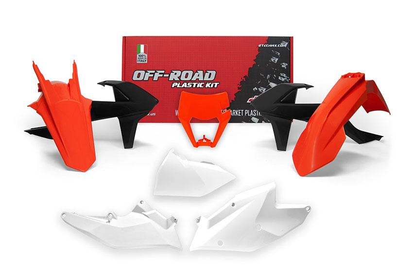 PLASTIC KIT/6 17-19 EXC/EXC-F, ORANGE ENDURO KIT, RTECH R-KITKTM-AR0-517