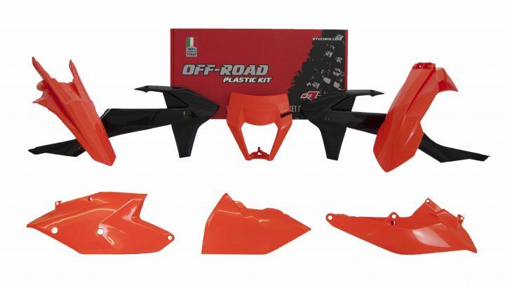 PLASTIC KIT/6 17-19 EXC/EXC-F, ORANGE ENDURO KIT, RTECH R-KITKTM-AR0-517