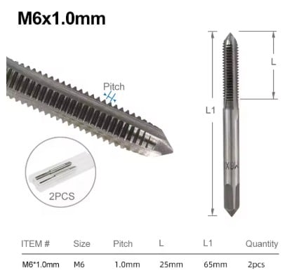 TAP SET-2 M6 THREAD 6 x 1.0mm