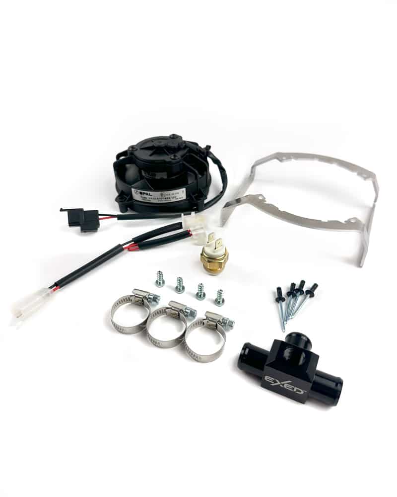 Original SPAL Radiator Cooling Fan and Mounting Kit for RIEJU, with Thermoswitch, Dirt Bike models from 2021-2024 MR range