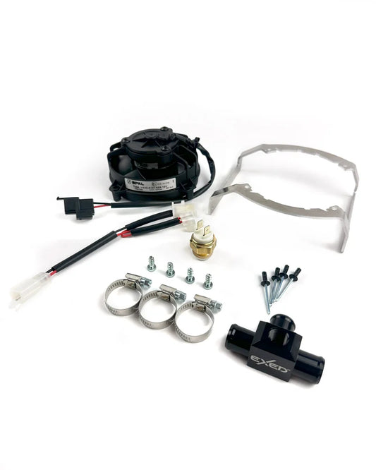 Original SPAL Radiator Cooling Fan and Mounting Kit for RIEJU, with Thermoswitch, Dirt Bike models from 2021-2024 MR range