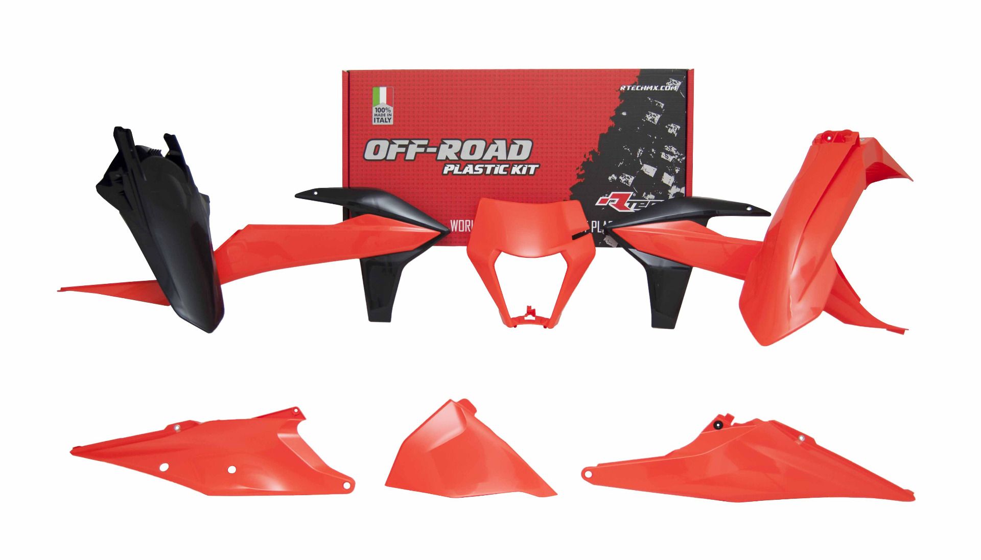 PLASTIC KIT/6 2020-23 EXC/EXC-F ORANGE, RTECH R-KITKTM-AR0-520