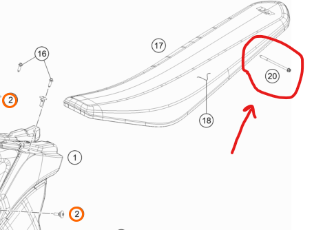 KTM OEM SEAT SCREW 2019-2023 79107040010