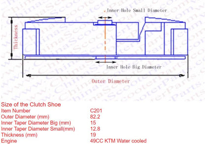 3 SHOE CLUTCH ASSEMBLY 02-10 KTM 50 SR SX WATER COOLED BIKES 45132002244