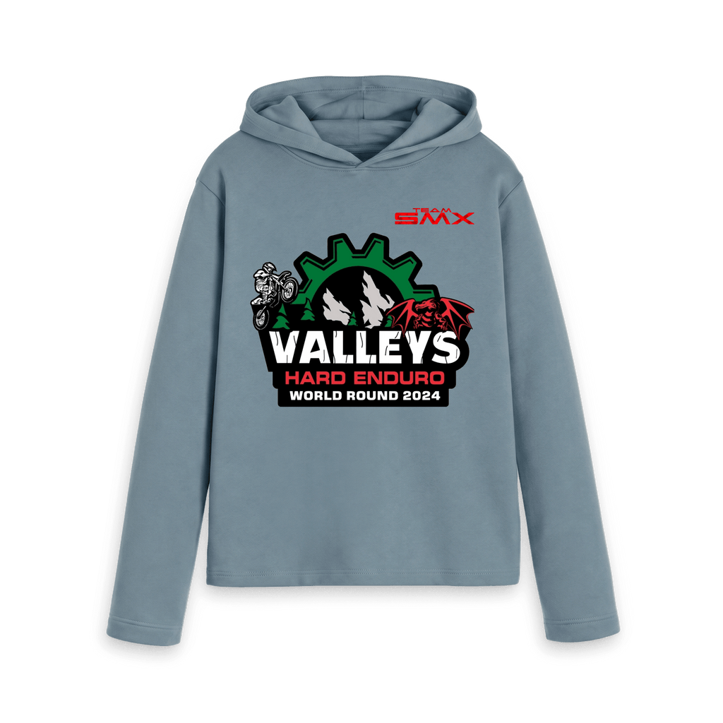 Stone Blue Printed Hoody Front