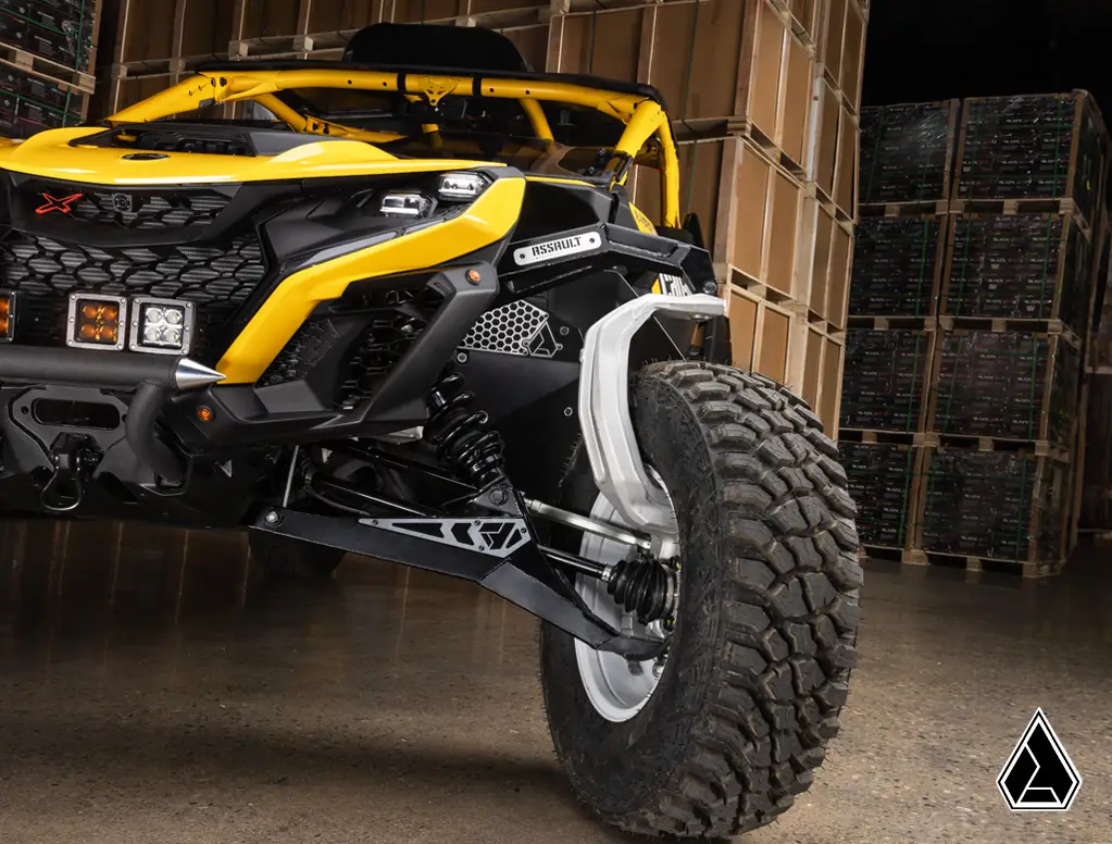 CAN AM MAVERICK R BOXED HIGH CLEARANCE FRONT A-ARMS, SUPER ATV, AA-CA-MAVR-001-01