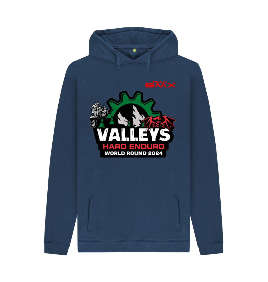 Navy Printed Hoody Front